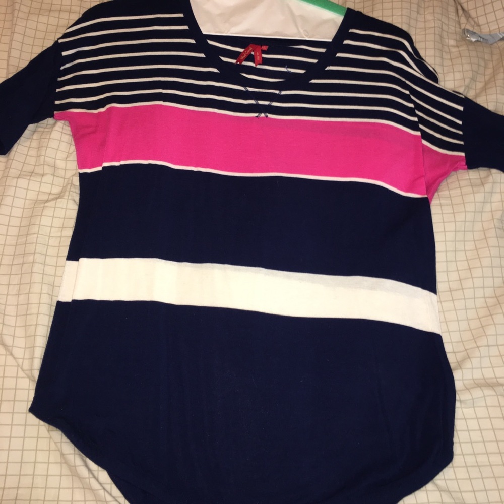 Striped 3/4 sleeve tee